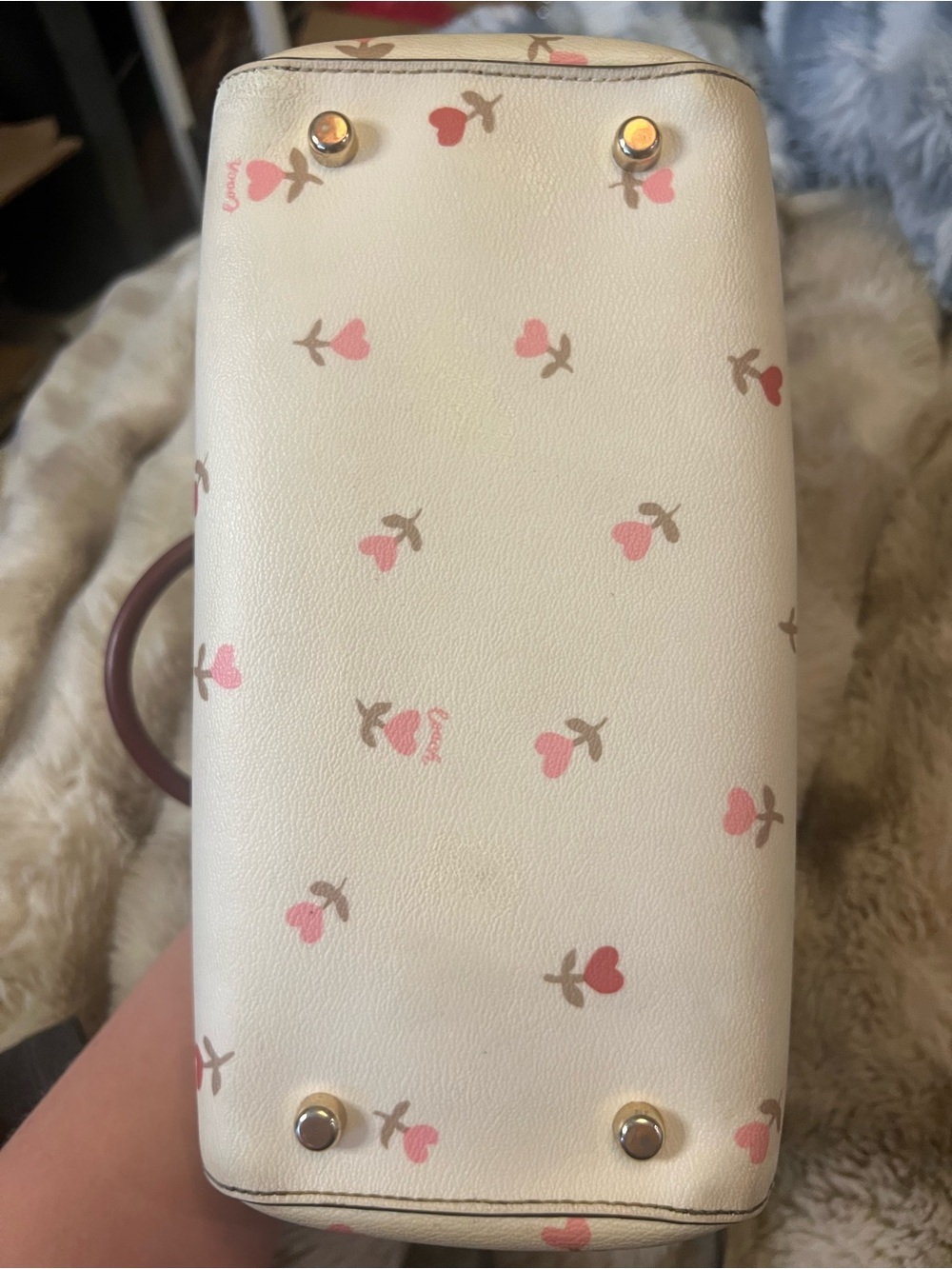 NWOT Coach Med Rowan Satchel Bag w/ Heart Floral Print (Retail $478) - Picture 5 of 6